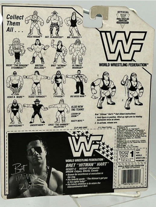Hasbro Series #4 - WWF Hasbro (Bret “The Hitman” Hart) action figure collectible - Main Image 2