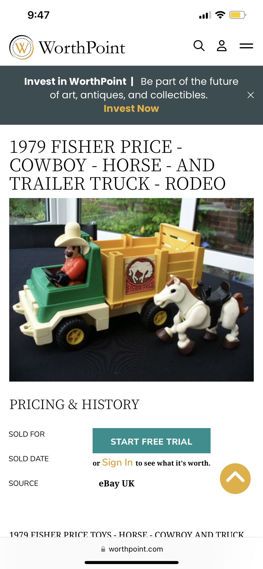 Fisher Price Toy Horse 1979 - Fisher-price action figure collectible - Main Image 4