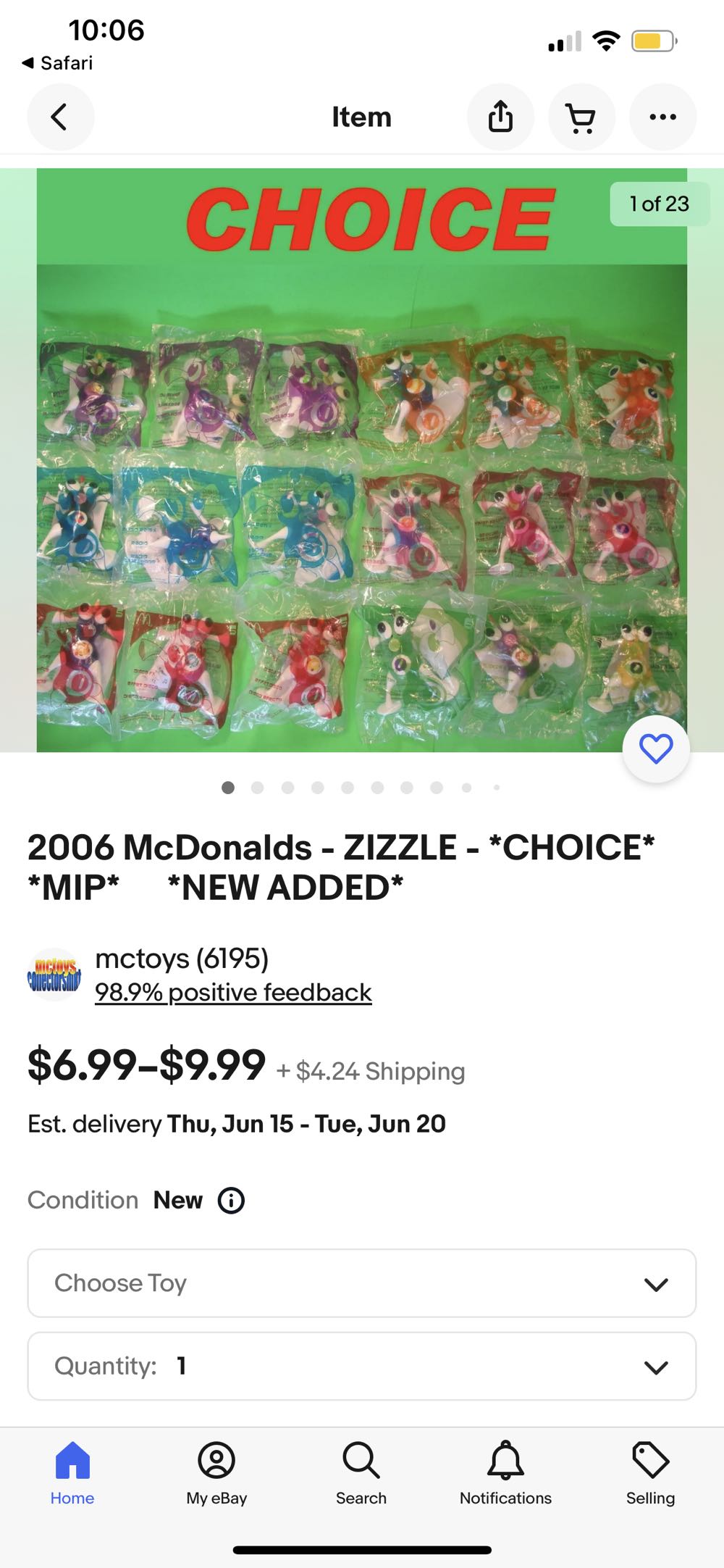 MCDONALDS ZIZZLES  action figure collectible - Main Image 2