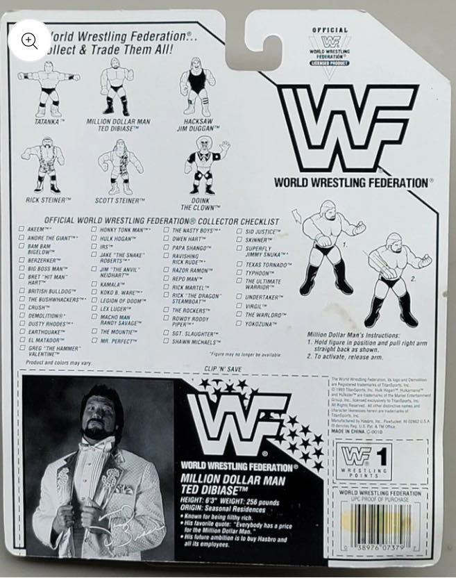 Hasbro Series #9 - WWF Hasbro (Million Dollar Man Ted Dibiase) action figure collectible - Main Image 2