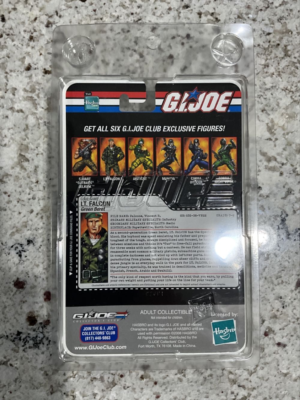 GI Joe CC 2008 DTC - LT. Falcon  (G.i. Joe Collector’s Club Exclusive) action figure collectible - Main Image 2