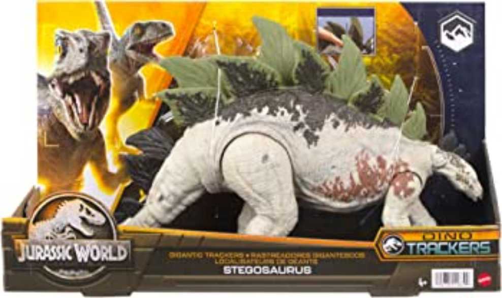 JP Stegosaurus Action Figure Toy With Attack Motion & Tracking Gear - Mattel - Jurassic World (Jurassic World Dominion) action figure collectible [Barcode 194735116799] - Main Image 2