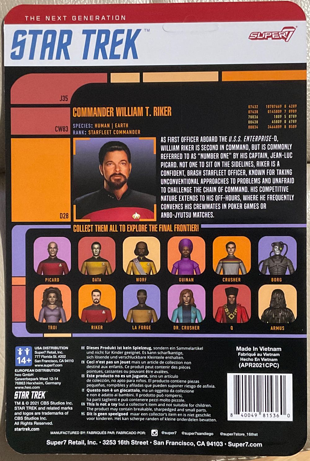 Star Trek: The Next Generation (Super7) - Riker - Super7 (Star Trek: The Next Generation) action figure collectible - Main Image 2