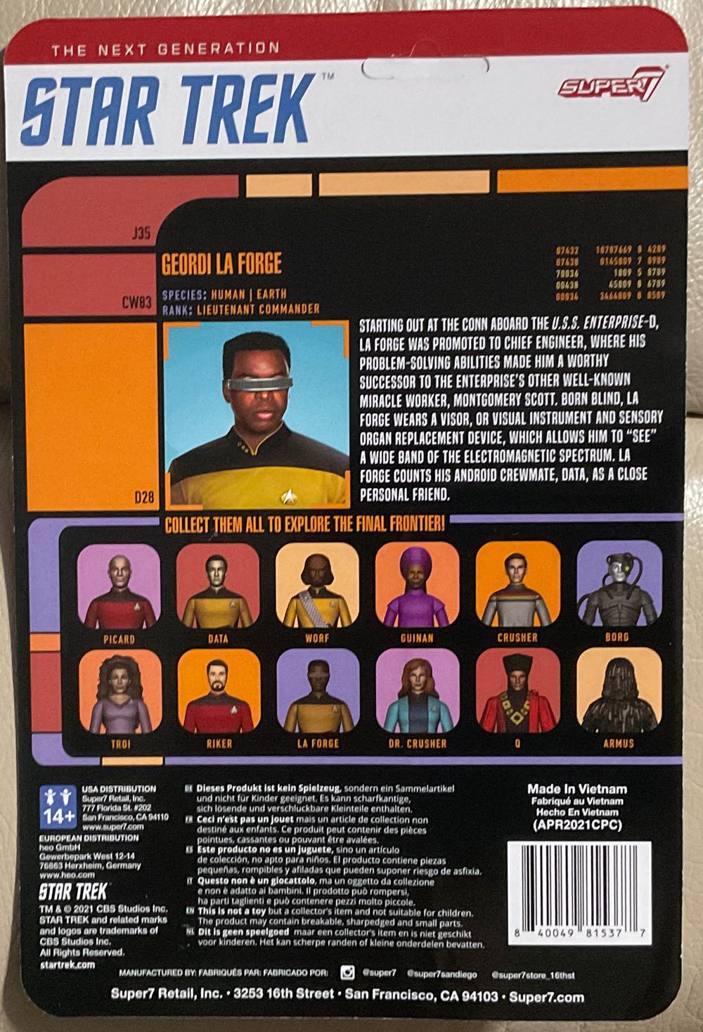 Star Trek: The Next Generation (Super7) - La Forge - Super7 (Star Trek: The Next Generation) action figure collectible - Main Image 2