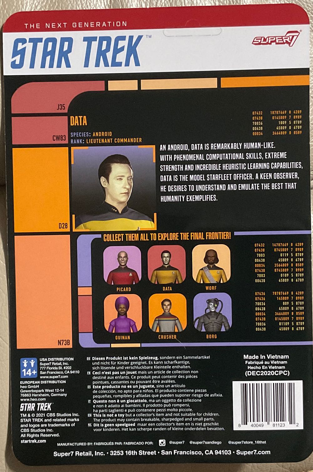 Star Trek: The Next Generation (Super7) - Data - Super7 (Star Trek: The Next Generation) action figure collectible - Main Image 2