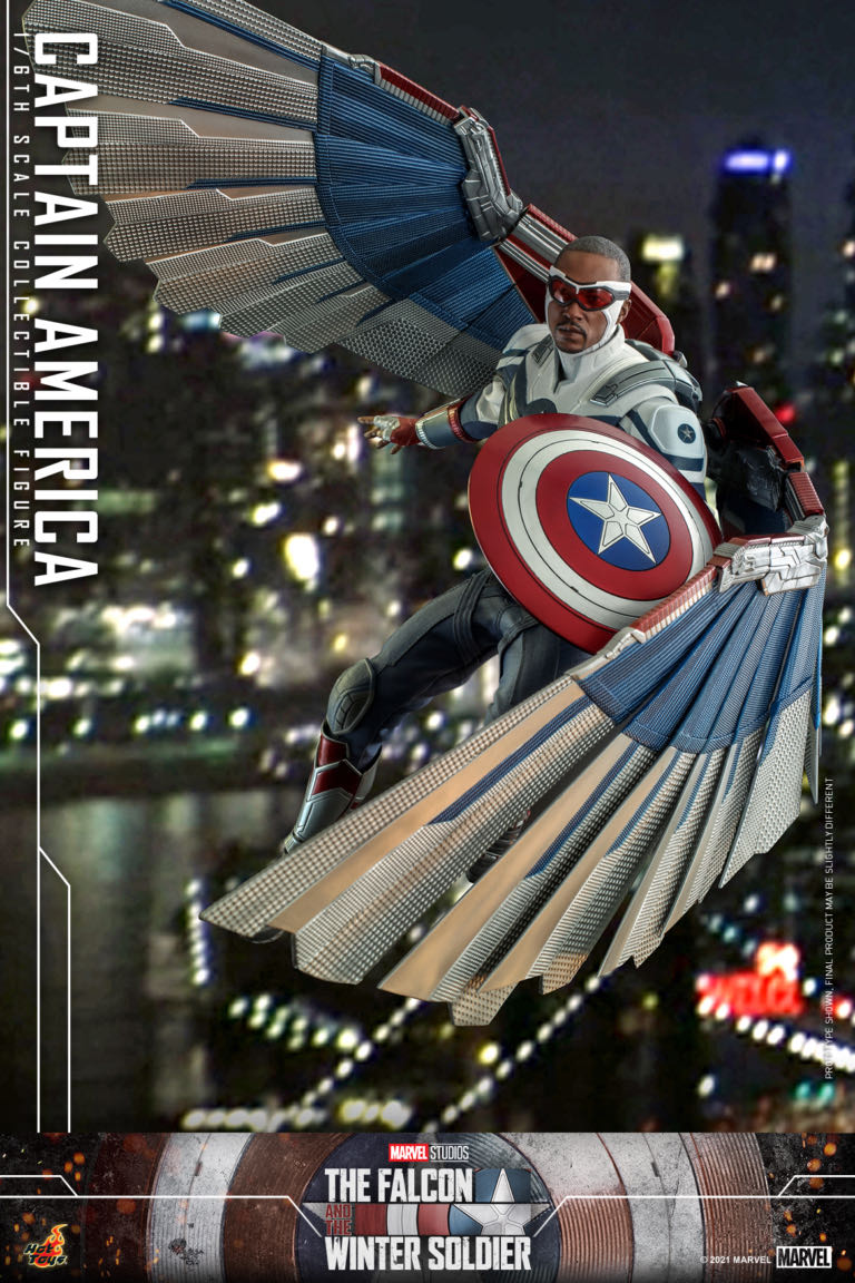 Hot Toys The Falcon Captain America - Hot Toys (The Falcon and the Winter Soldier) action figure collectible [Barcode 4895228607829] - Main Image 3