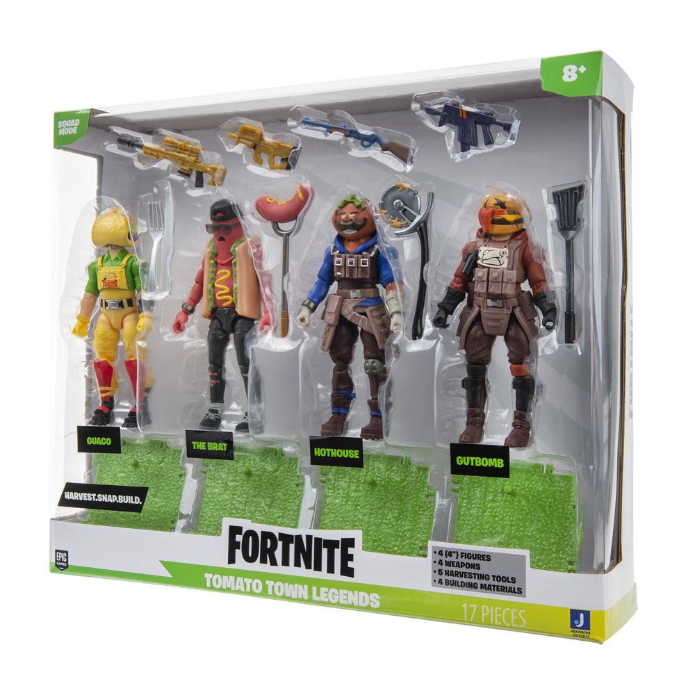 Fortnite Squad Mode Tomatotown Legends 4-Figure Pack, Series 6 - Jazwares (Fortnite: Squad Mode) action figure collectible - Main Image 1