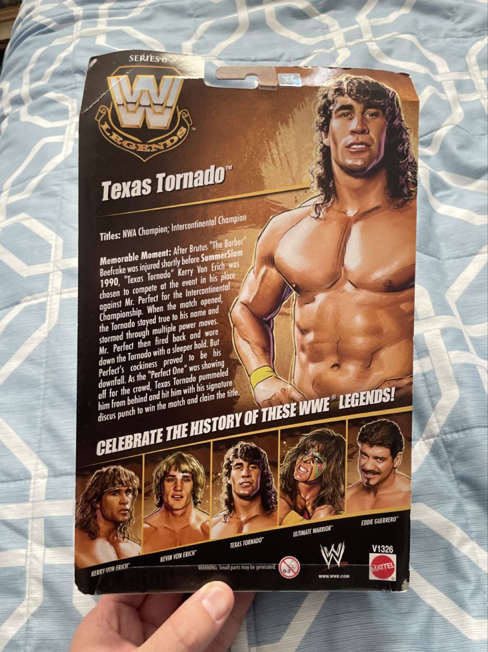 Texas Tornado (Kerry Von Erich) - Mattel (WWE Elite Legends Series #6) action figure collectible [Barcode 027084952865] - Main Image 2