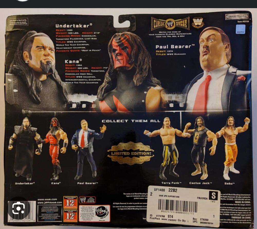 Paul Bearer - Jakks Pacific (WWE Classic Superstars 3-Pack) action figure collectible - Main Image 3