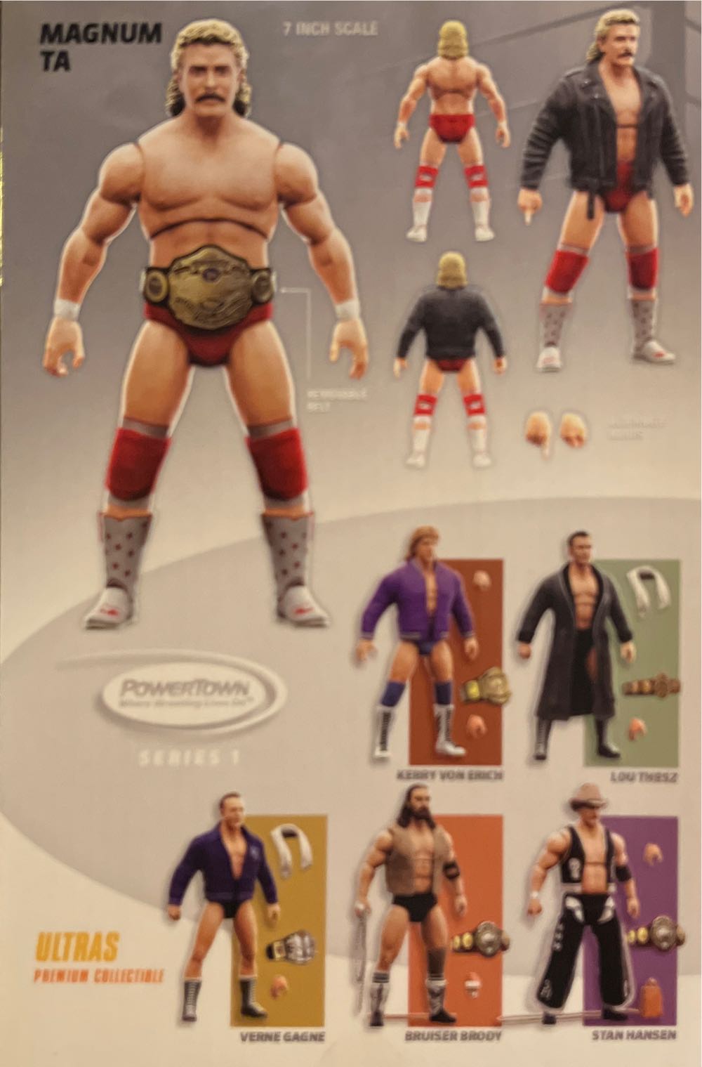 Magnum T.A. - Powertown (Powertown Wrestling Ultras) action figure collectible [Barcode 860009599956] - Main Image 3