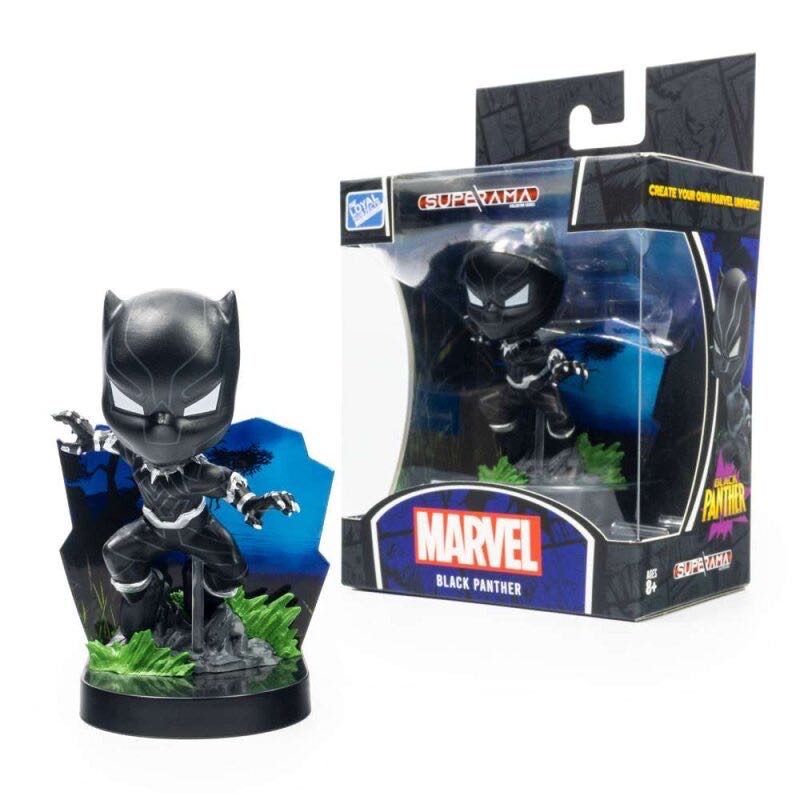 Black Panther Superama Black light Animated Marvel Vibranium Glow Suit - The Loyal Subjects: Los Angeles (Marvel Black Panther) action figure collectible [Barcode 850039772276] - Main Image 2