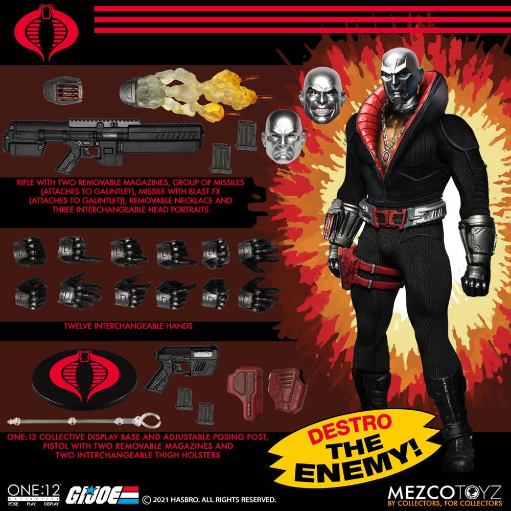 Mezco - One:12 Collective - GI Joe - Destro 6” Action Figure - Mezco Toyz (One:12 Collective - GI Joe) action figure collectible - Main Image 1
