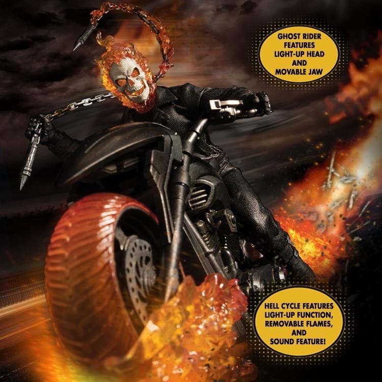 Mezco Marvel Ghost Rider & Hell Cycle - Mezco Toyz (One:12 Collective - Marvel Universe) action figure collectible - Main Image 2
