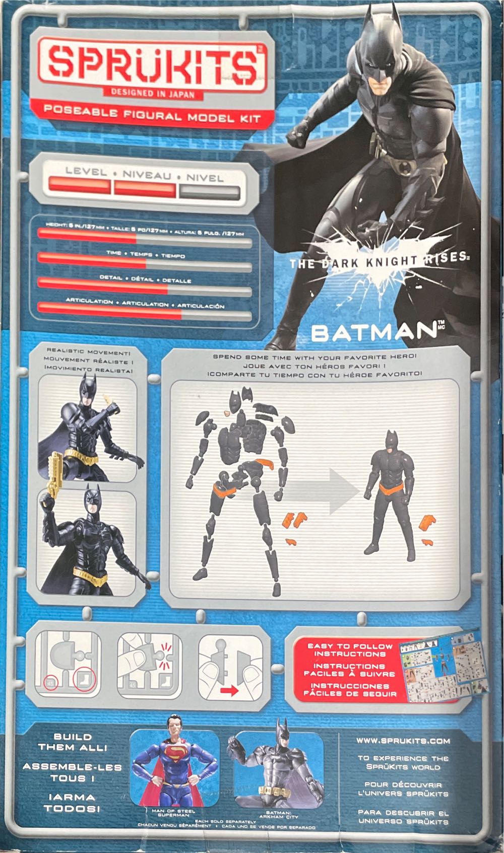 Knight Rises Bandai Sprukits Model Kit Level 2 Batman The Dark Knight Rises Poseable Model Dc The New Damaged Box  action figure collectible [Barcode 045557356712] - Main Image 2