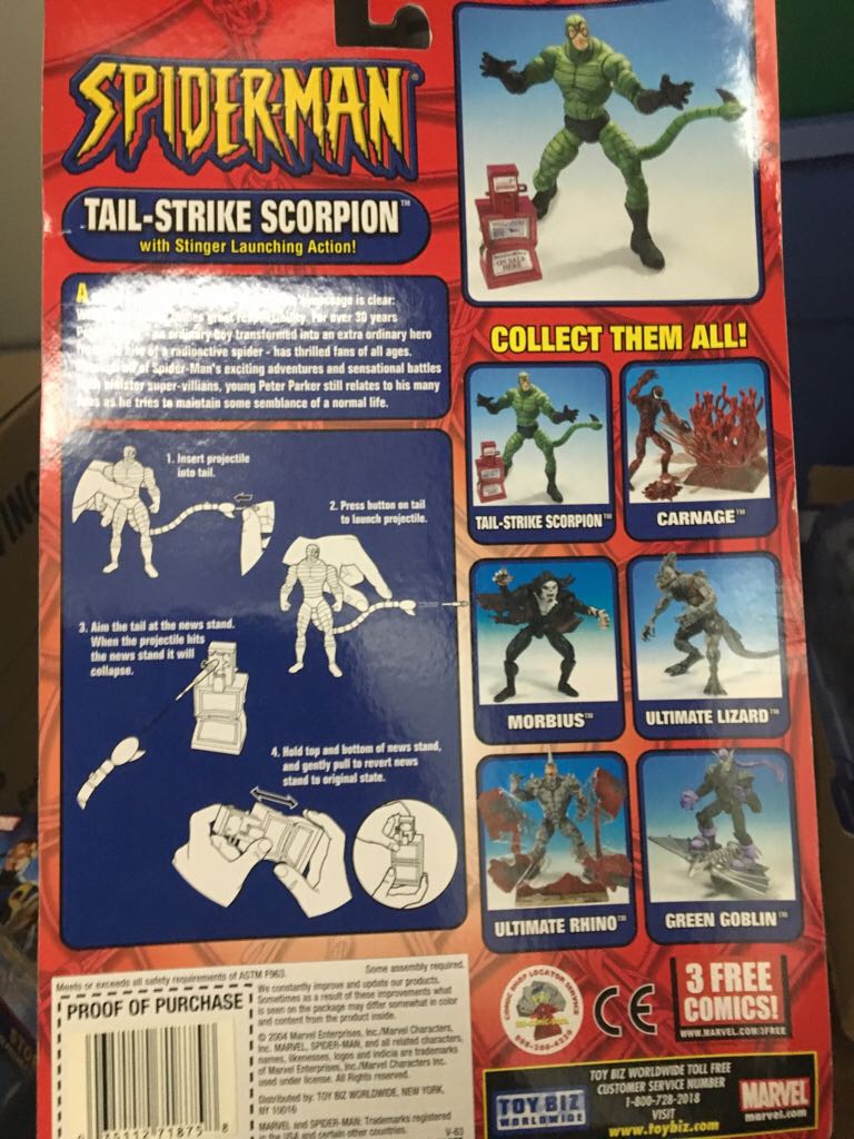 Tail Strike Scorpion (Stinger Launching Action) - Spider-Man Classics (Toy Biz) (Spider-Man Classics) action figure collectible [Barcode 035112718758] - Main Image 2