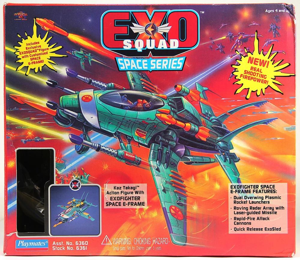 Exo-Squad: Kaz Takagi with Exo-Fighter Space E-Frame - Playmates (Exo-Squad Space Series) action figure collectible - Main Image 2
