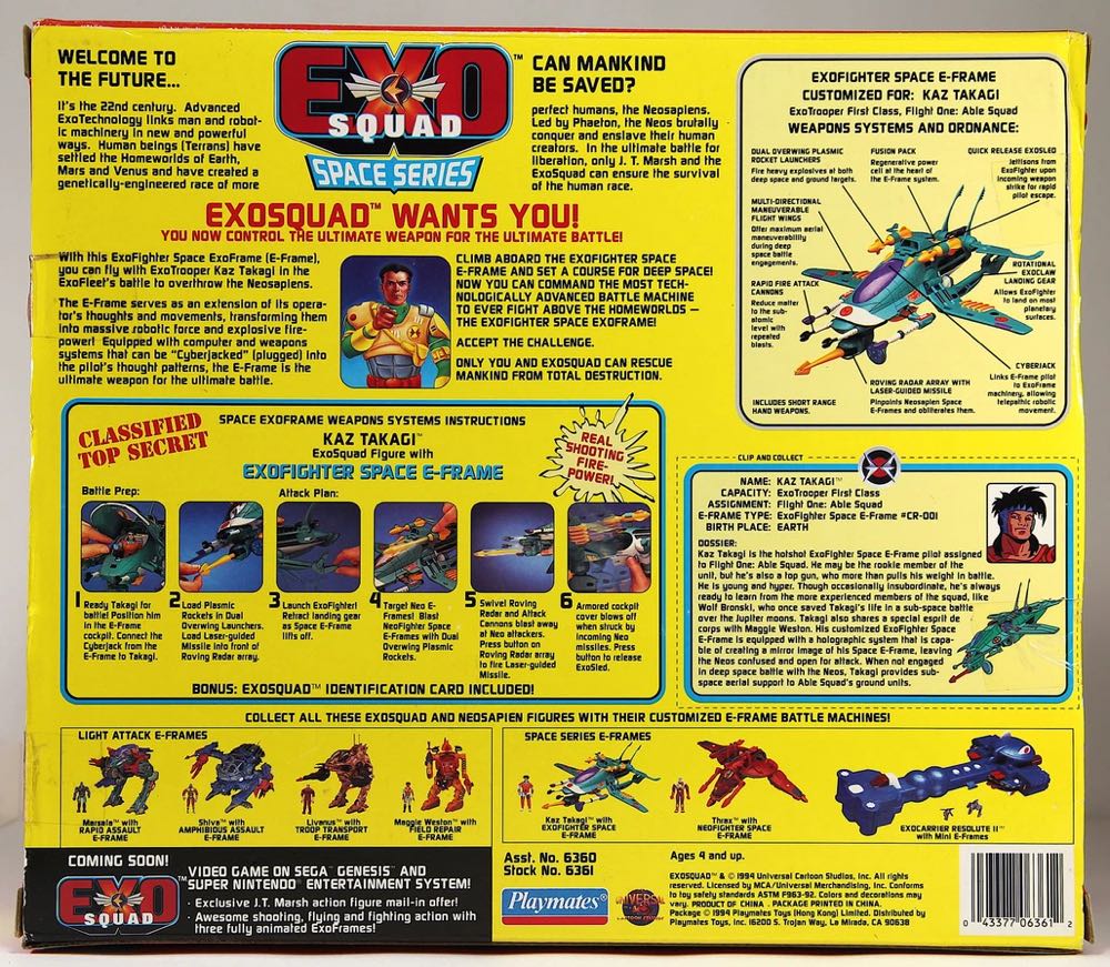 Exo-Squad: Kaz Takagi with Exo-Fighter Space E-Frame - Playmates (Exo-Squad Space Series) action figure collectible - Main Image 3