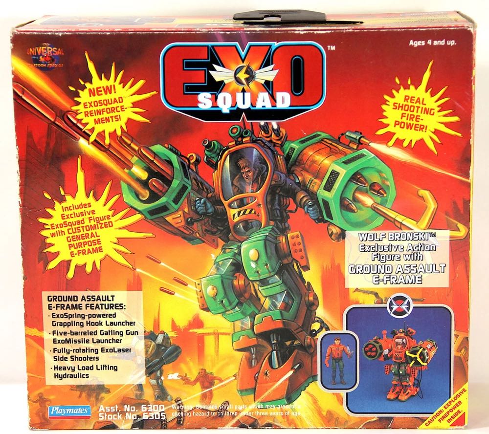 Exo-Squad: Wolf Bronski with Ground Assault E-Frame - Playmates (Exo-Squad Series 2) action figure collectible - Main Image 2