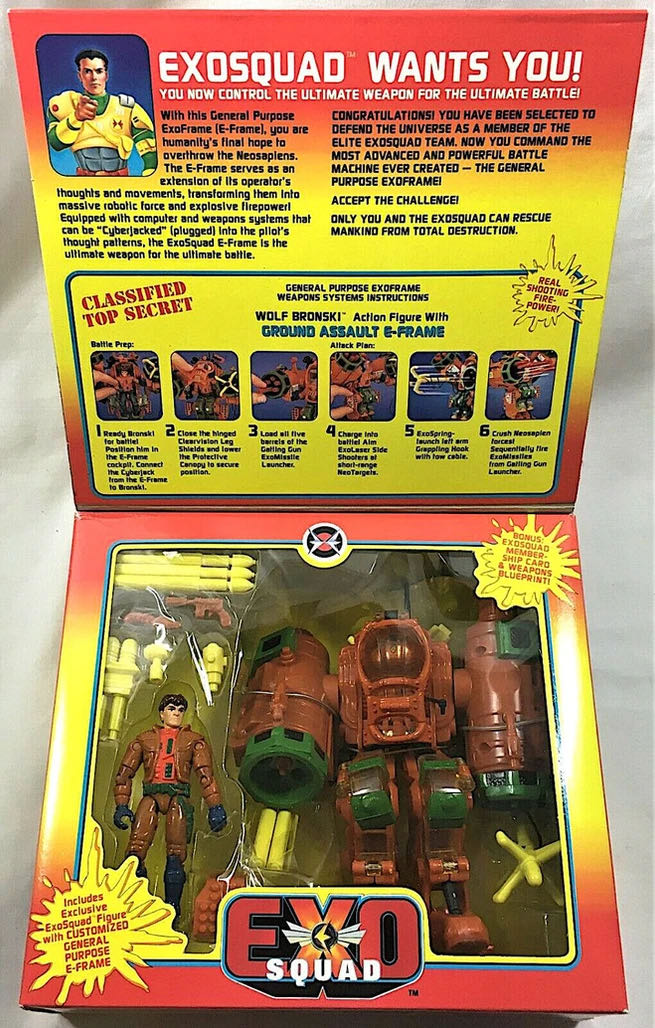 Exo-Squad: Wolf Bronski with Ground Assault E-Frame - Playmates (Exo-Squad Series 2) action figure collectible - Main Image 3