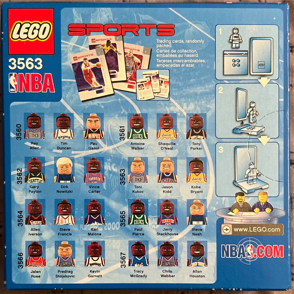 NBA Collectors: Toni Kukoc, Kobe Bryant And Jason Kidd - Lego (NBA Lego) action figure collectible [Barcode 673419018432] - Main Image 2