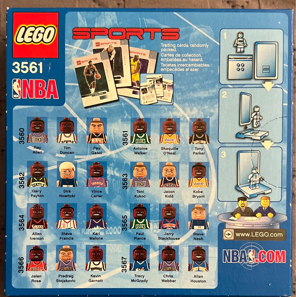 NBA Collectors: Antoine Walker, Tony Parker And Shaquille O’Neal - Lego (NBA Lego) action figure collectible [Barcode 673419018418] - Main Image 2