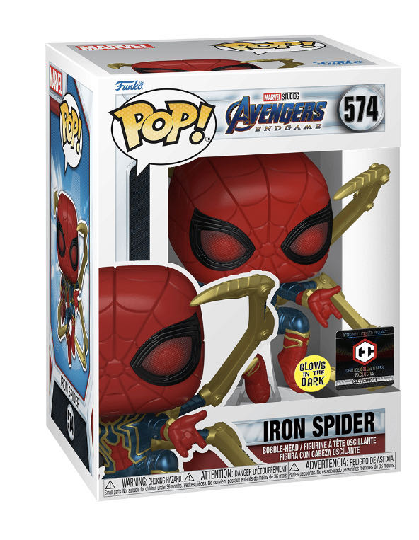 Funko Pop! Avengers Endgame Glows In The Dark/ Chalice Collectibles Exclusive #574 Iron Spider   (Funko Pops) action figure collectible [Barcode 889698688956] - Main Image 2