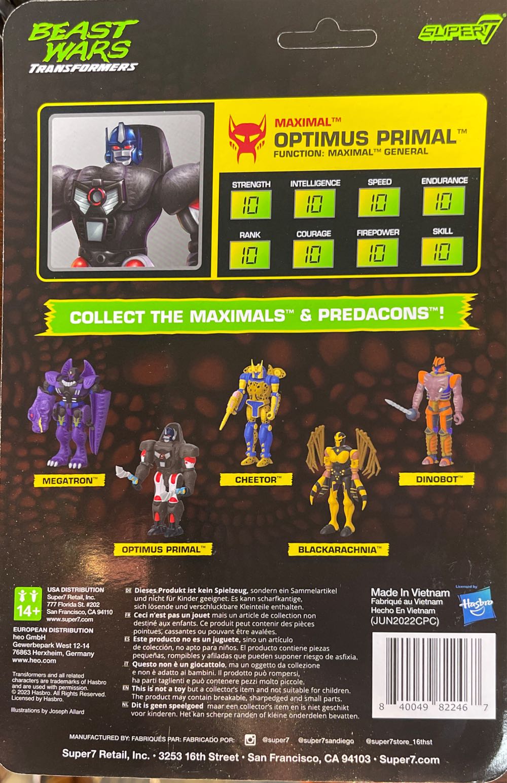 Transformers Optimus Primal - Super7 (Transformers: Beast Wars) action figure collectible [Barcode 840049822467] - Main Image 2