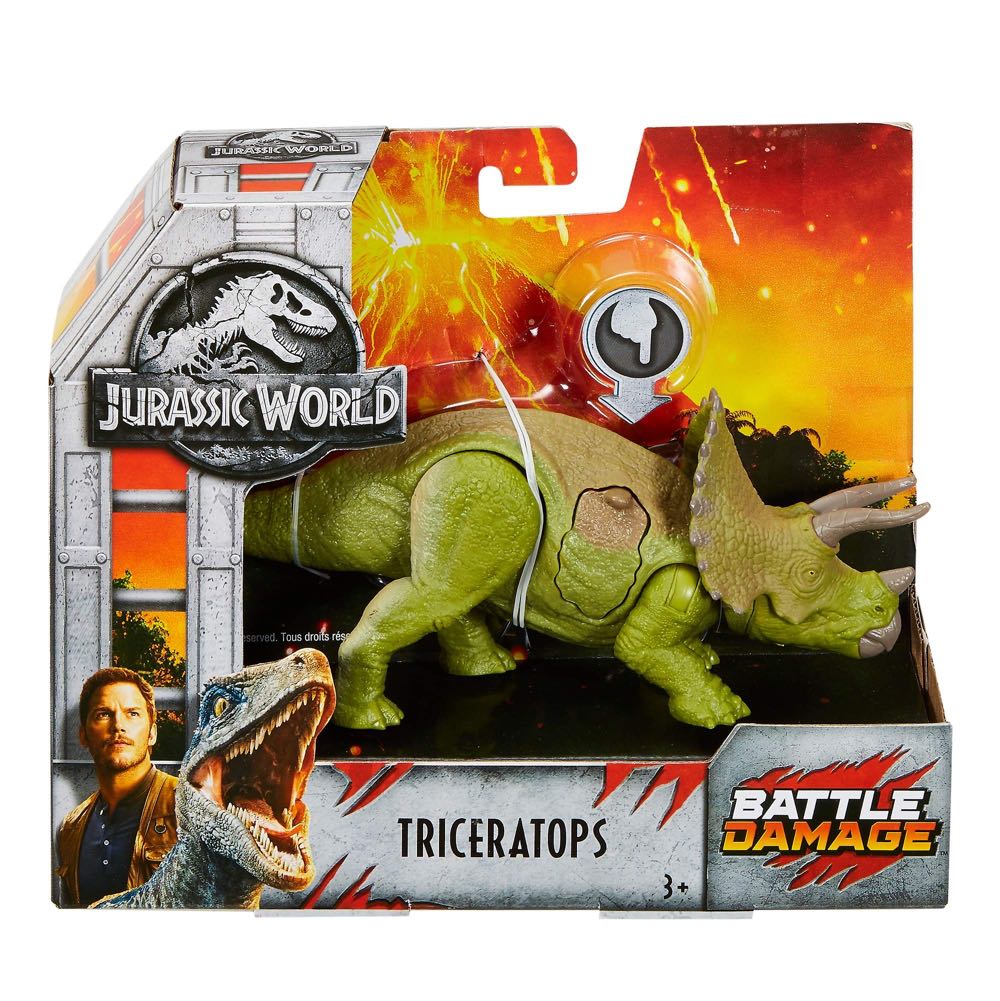 Jurassic World: Triceratops - Mattel (Jurassic World: Battle Damage) action figure collectible - Main Image 2