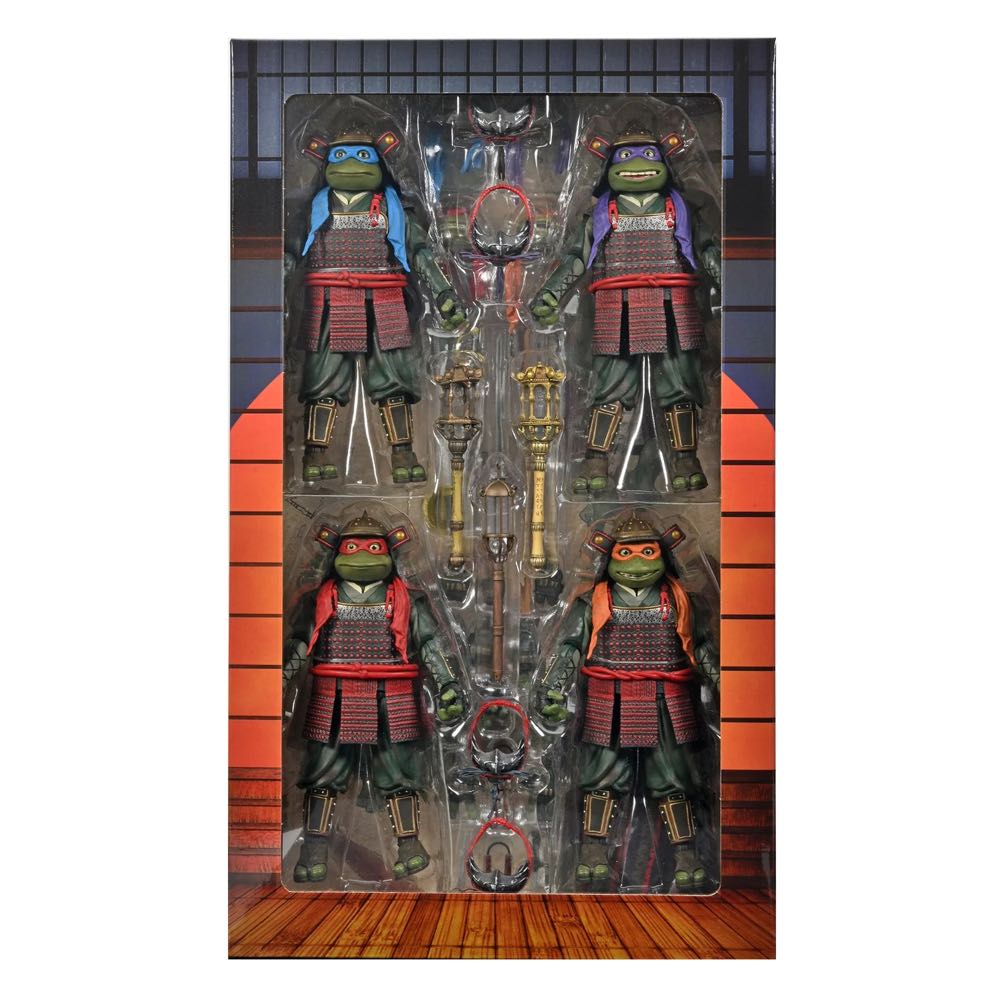 TMNT - Samurai Turtles 4-Pack (Donatello, Leonardo, Michelangelo & Raphael) - NECA - NECA, Inc. (Teenage Mutant Ninja Turtles III) action figure collectible [Barcode 634482543566] - Main Image 2