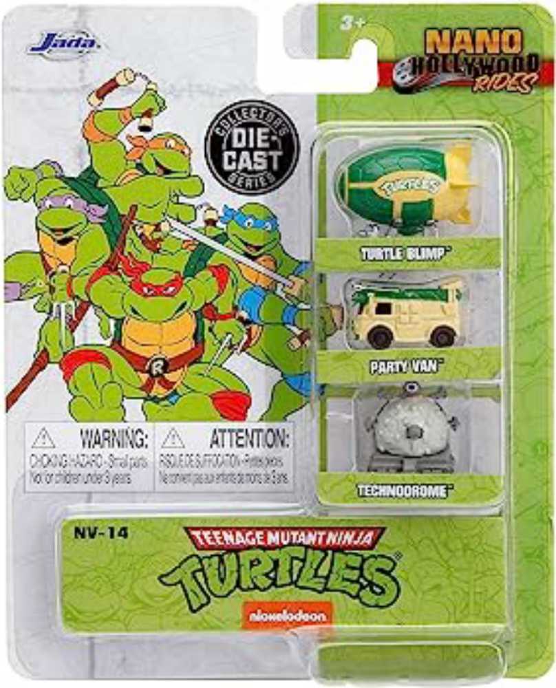 Jada: Nano Hollywood Rides Teenage Mutant Ninja Turtles Cartoon Series 3-Pack Diecast Cars - Nano Metalfigs (Teenage Mutant Ninja Turtles Cartoon Series) action figure collectible [Barcode 801310317907] - Main Image 2