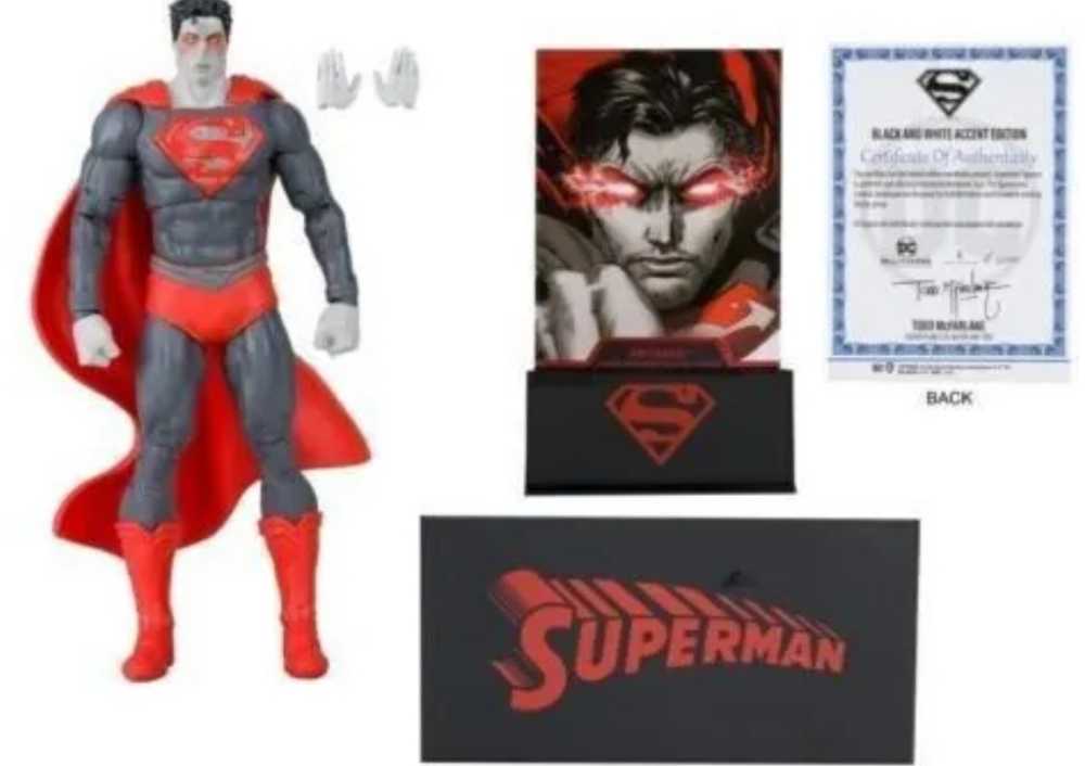 DC Multiverse Superman: Black Adam (Black & White Accent Edition) - McFarlane Toys (McFarlane Gold Label Collection) action figure collectible [Barcode 787926170498] - Main Image 3