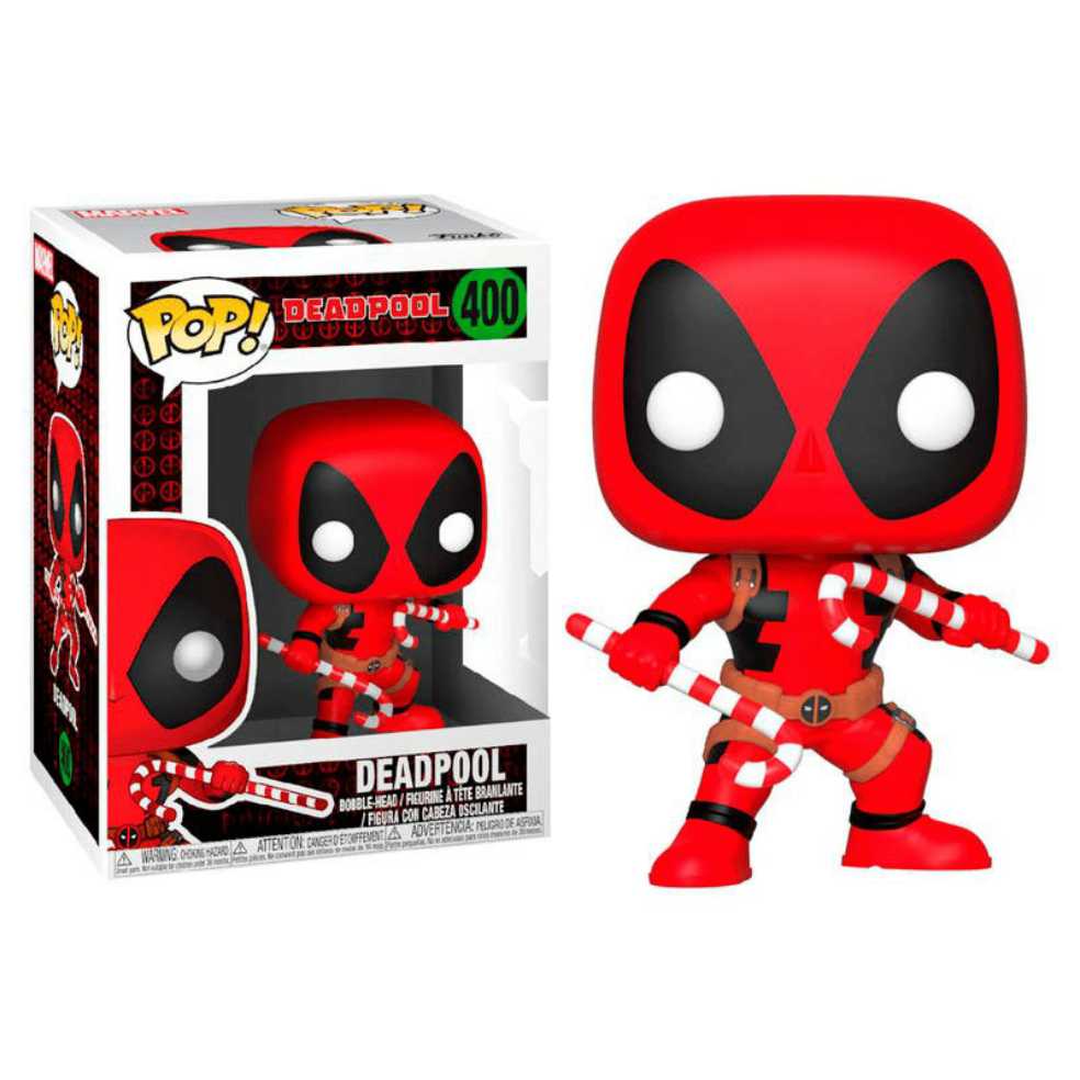 Marvel: Funko Pop! Deadpool - Deadpool With Candy Canes #400 (Loose) - Funk Pop! Deadpool (Deadpool) action figure collectible - Main Image 2