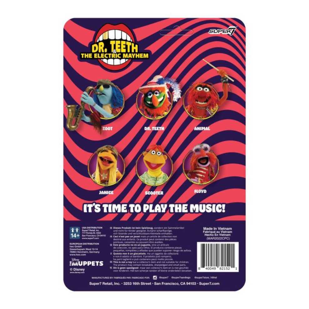 Electric Mayhem - Animal - Super 7 / ReAction Figures (The Muppets) action figure collectible [Barcode 840049821484] - Main Image 3
