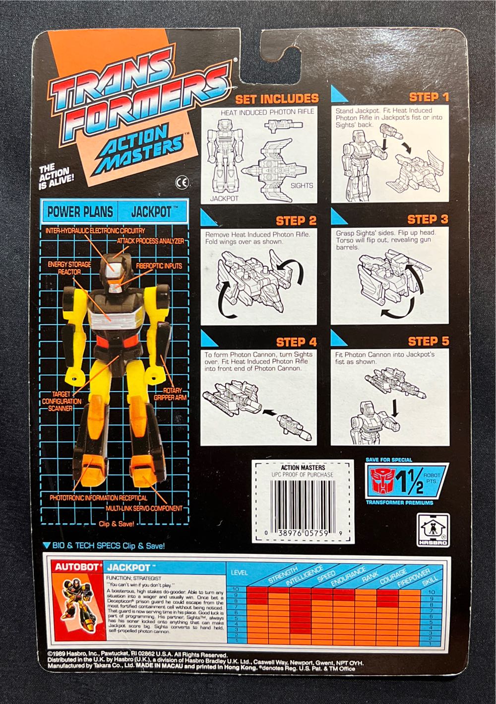 Jackpot w/ Sights - Hasbro (Transformers G1 ActionMasters) action figure collectible [Barcode 038976057599] - Main Image 2