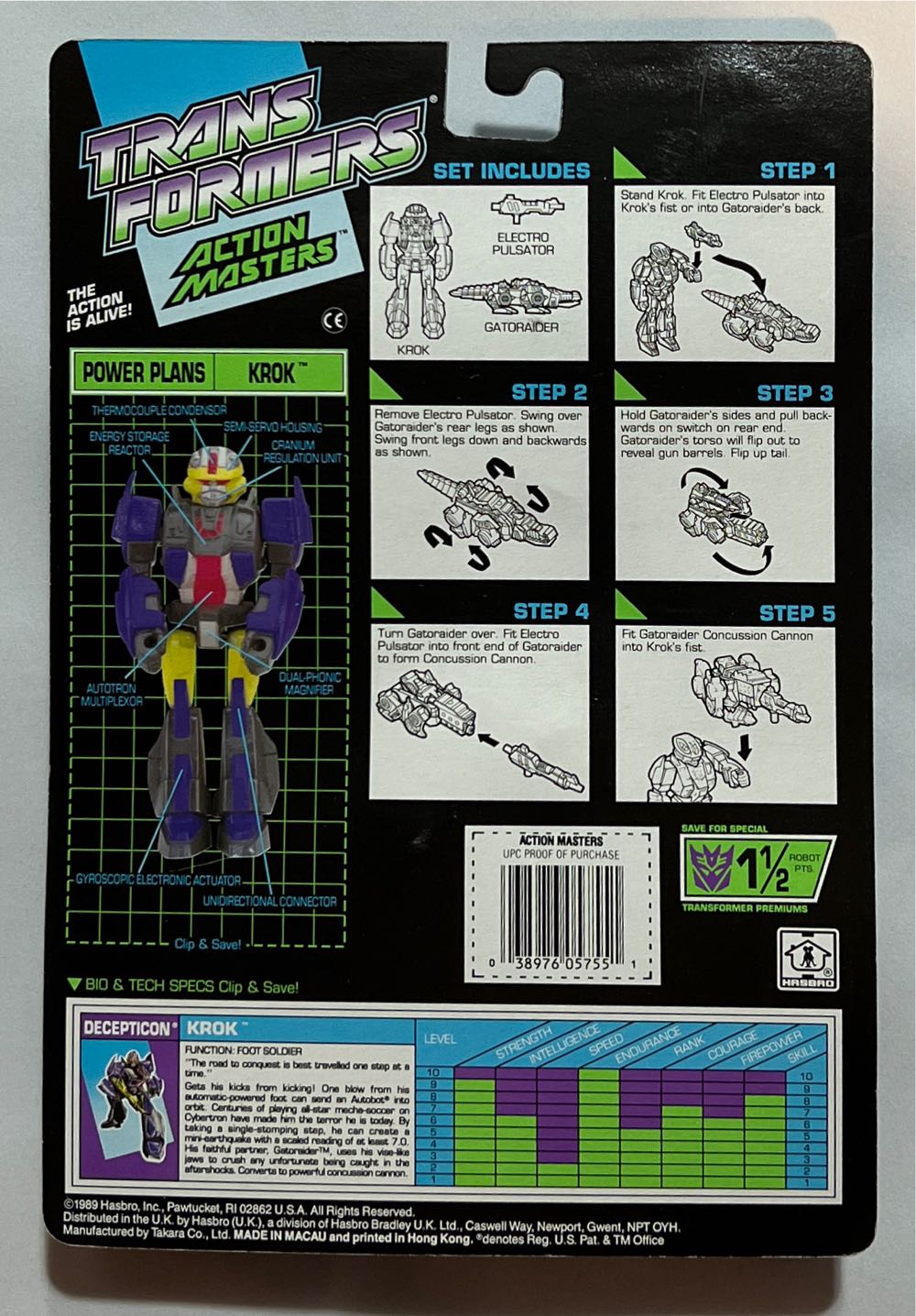 Krok w/ Gatoraider - Hasbro (Transformers G1 ActionMasters) action figure collectible [Barcode 038976057551] - Main Image 2