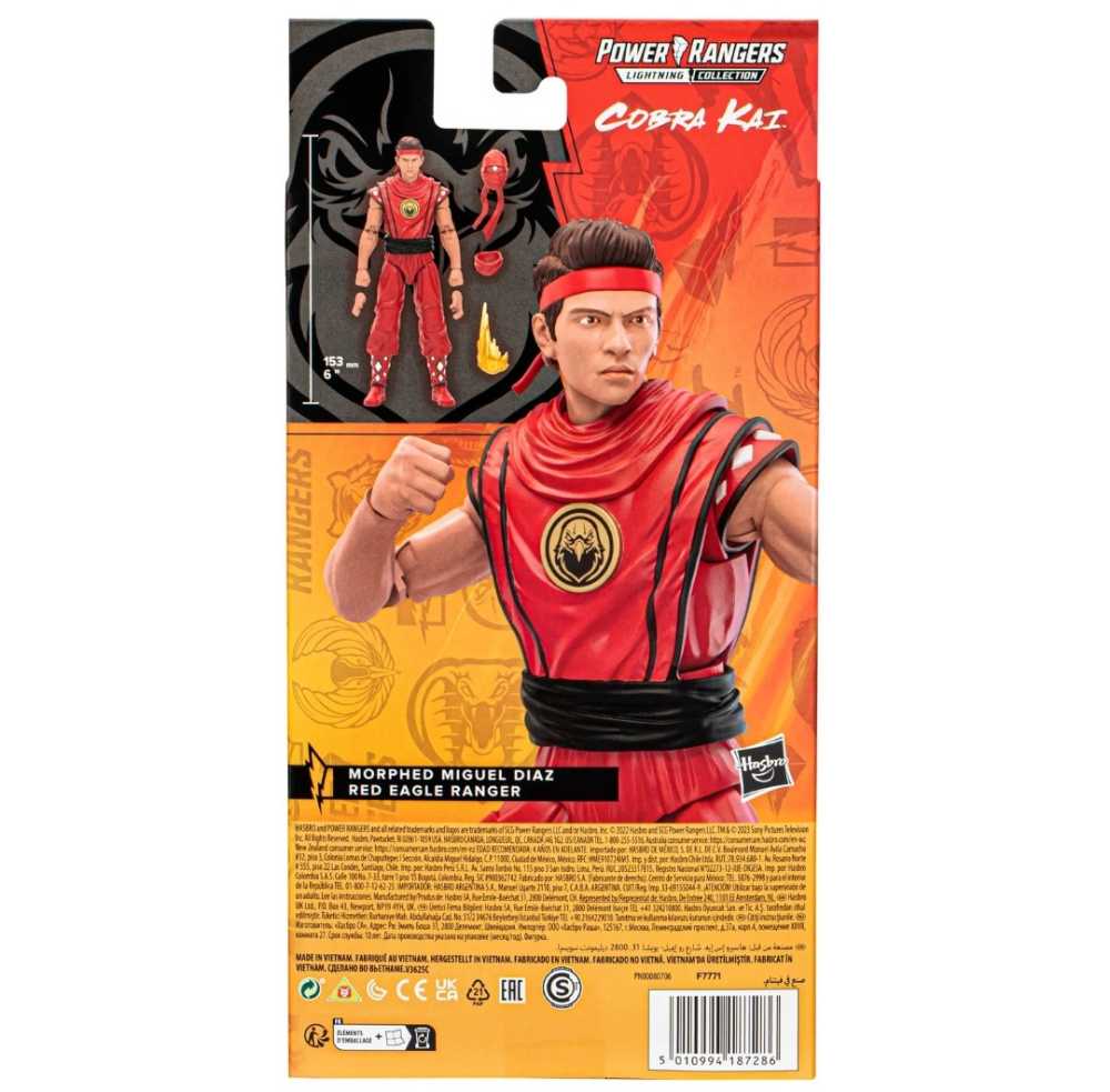 Morphed Miguel Diaz Red Eagle Ranger - Hasbro (PR x Cobra Kai) action figure collectible [Barcode 5010994187286] - Main Image 2