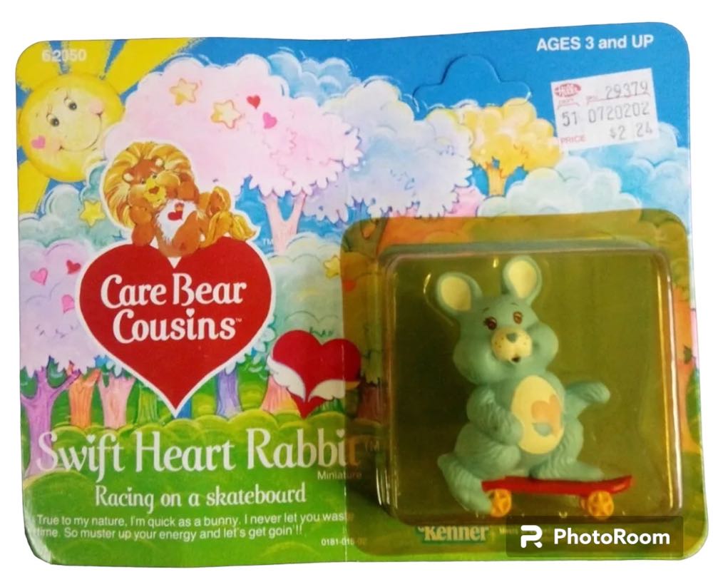 Care Bears: Swift Heart Rabbit (Riding on a Skateboard) - Kenner (Care Bear Cousins) action figure collectible - Main Image 3