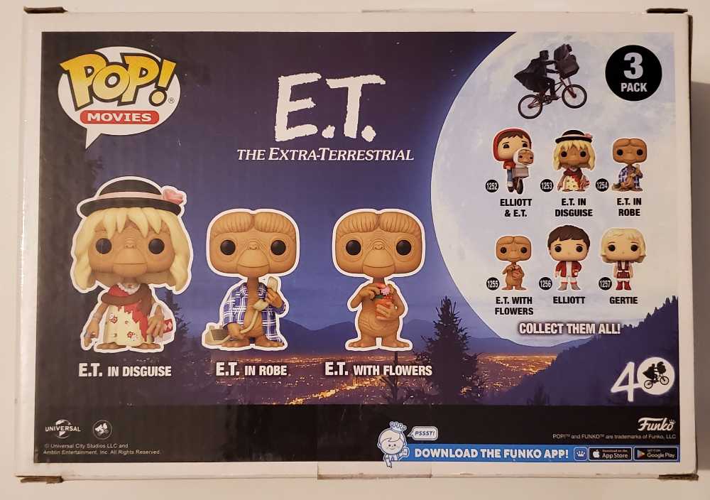 MULTI E.T. 3-Pack (Size) - E.T. The Extra-Terrestrial 40th Anniversary  - Funko (Funko Pop! Movies) action figure collectible [Barcode 889698650519] - Main Image 4
