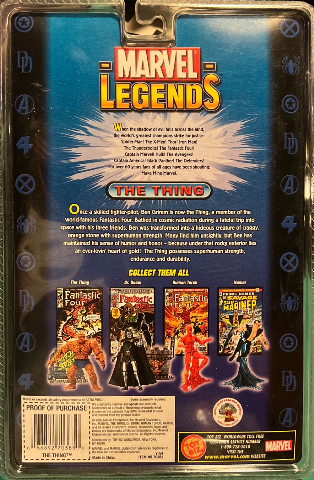 Thing (Trenchcoat) - Toybiz (Marvel Legends) action figure collectible [Barcode 086892703830] - Main Image 2