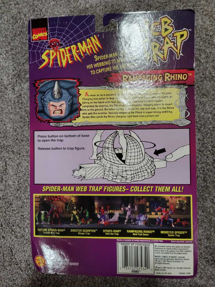 Rampaging Rhino - Toy Biz (Toy Biz Spider-Man) action figure collectible [Barcode 035112474340] - Main Image 2