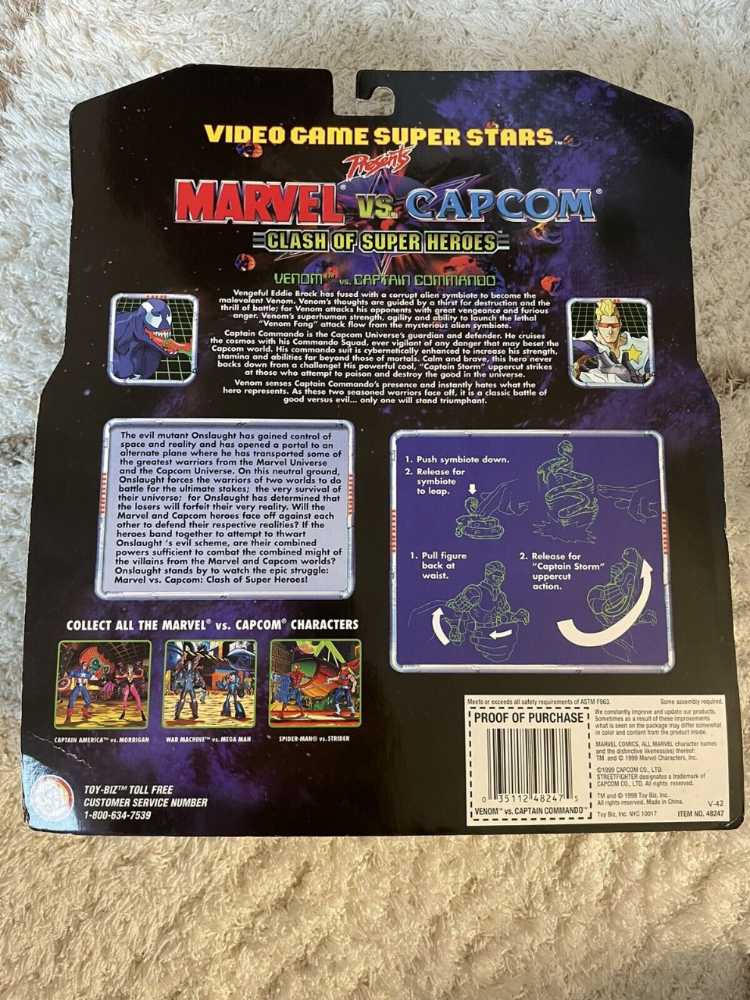 Toybiz Marvel Vs Capcom Venom VS Captain Commando Action Figure RARE   action figure collectible [Barcode 035112482475] - Main Image 2