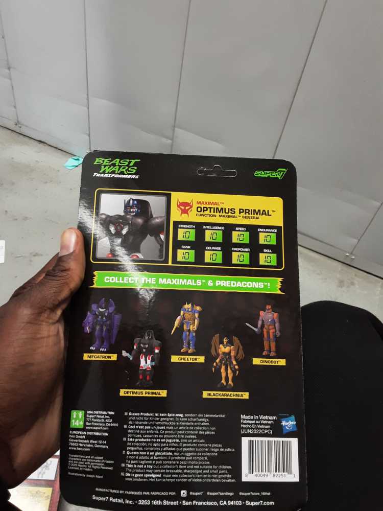 Optimus Primal (Hyper Steel) - Super7 (Transformers Beast Wars Reaction) action figure collectible [Barcode 840049822511] - Main Image 2
