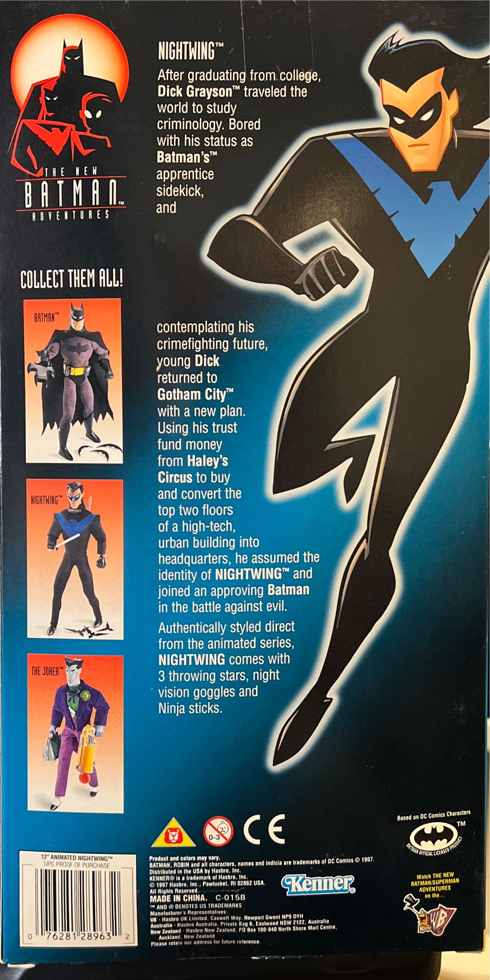 Batman TAS: Nightwing 12” - Kenner (The New Batman Adventures) action figure collectible [Barcode 076281289632] - Main Image 2