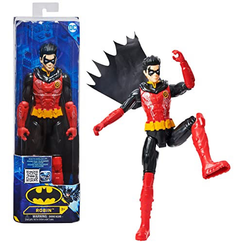 Dc Comics Batman 12-inch Robin Action Figure Red Black Suit Kids Toys For Boys Aged 3 And Up  action figure collectible [Barcode 778988406564] - Main Image 1