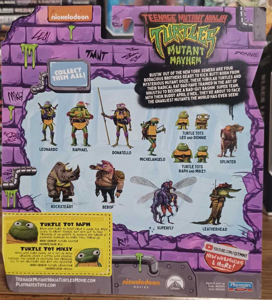 TMNT - Turtle Tots: Raph & Mikey - Playmates (Teenage Mutant Ninja Turtles) action figure collectible [Barcode 043377833482] - Main Image 2