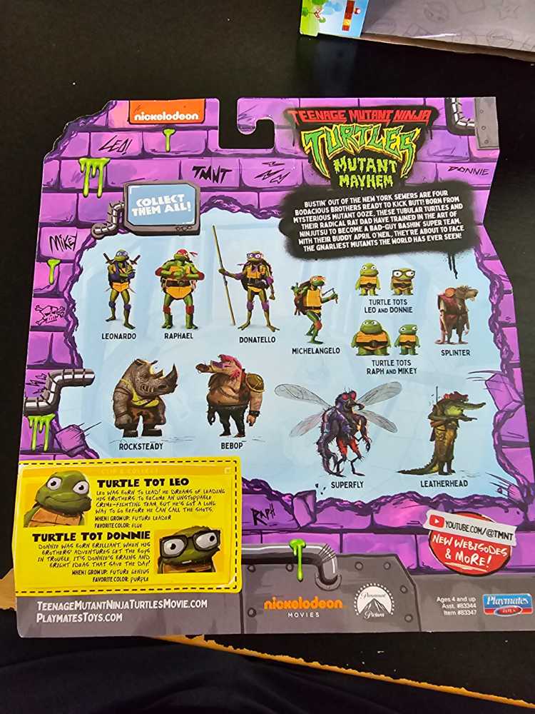 TMNT - Turtle Tots: Leo & Donnie - Playmates (Teenage Mutant Ninja Turtles) action figure collectible [Barcode 043377833475] - Main Image 2