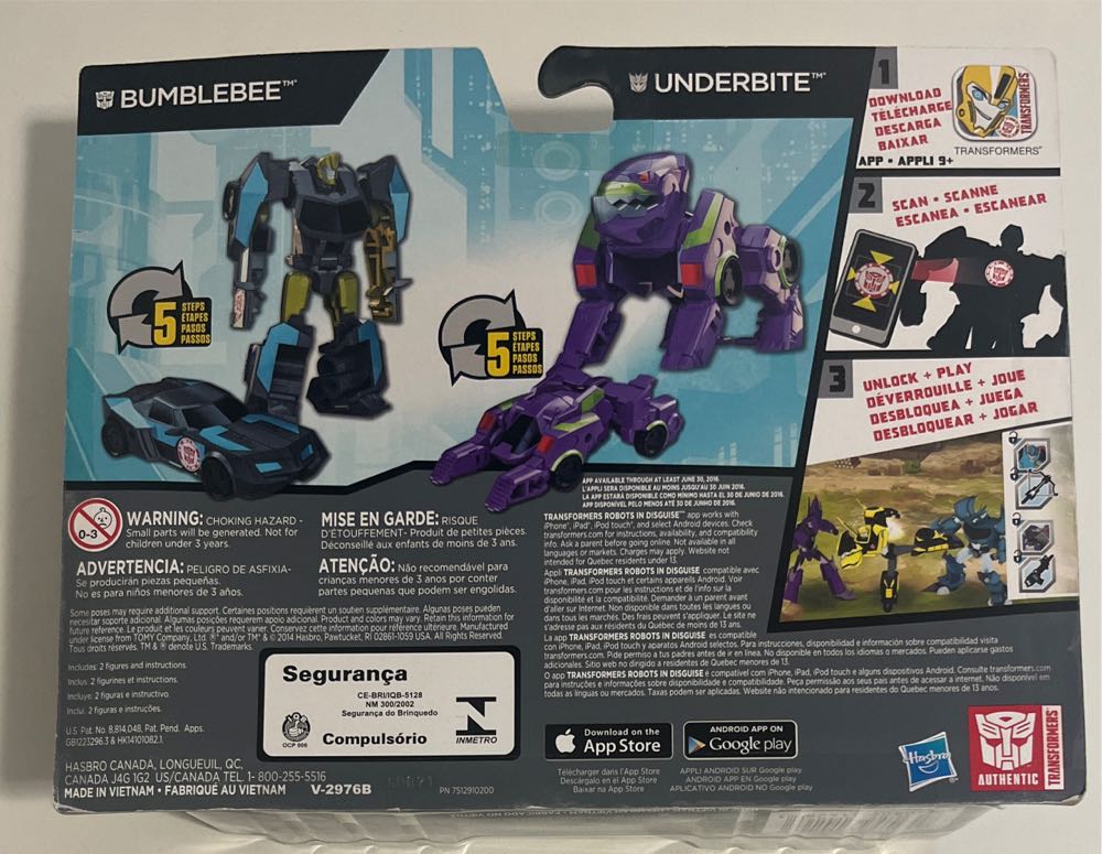Transformers Bumblebee vs Underbite - Hasbro (Transformers: Robots In Disguise) action figure collectible [Barcode 630509314263] - Main Image 2