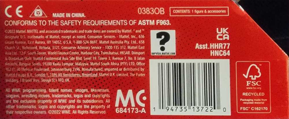 Undertaker - Mattel (WWE) action figure collectible [Barcode 194735137220] - Main Image 4