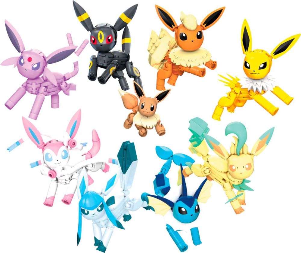 Pokémon - Mega Pokemon Action Figures Eevee Evolution With 9 Poseable Characters - Mega Bloks (Pokémon) action figure collectible [Barcode 887961770582] - Main Image 2