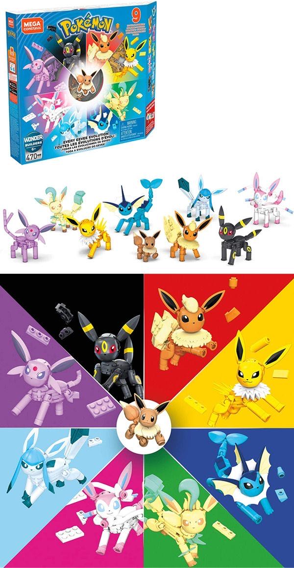 Pokémon - Mega Pokemon Action Figures Eevee Evolution With 9 Poseable Characters - Mega Bloks (Pokémon) action figure collectible [Barcode 887961770582] - Main Image 4